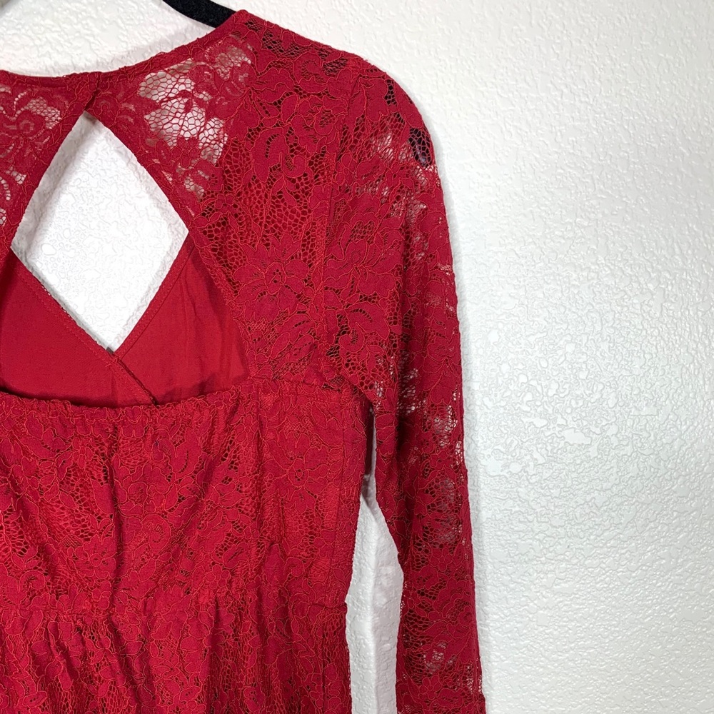 Abercrombie &Fitch Red Lace XXS Long Slee… - Picture 9 of 10